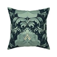 iris nouveau damask jade