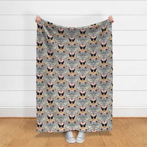 Cats I Have Loved Damask 2 Fabric | Spoonflower