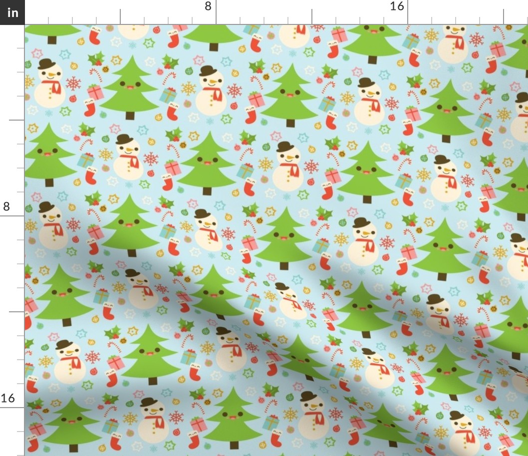 Holiday Pattern Ice Blue