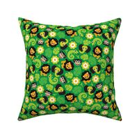 Kids jungle animals lion elephant monkey and lizard pattern