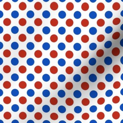 Red, White & Blue Polka Dot Pattern