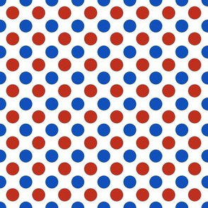 Red, White & Blue Polka Dot Pattern