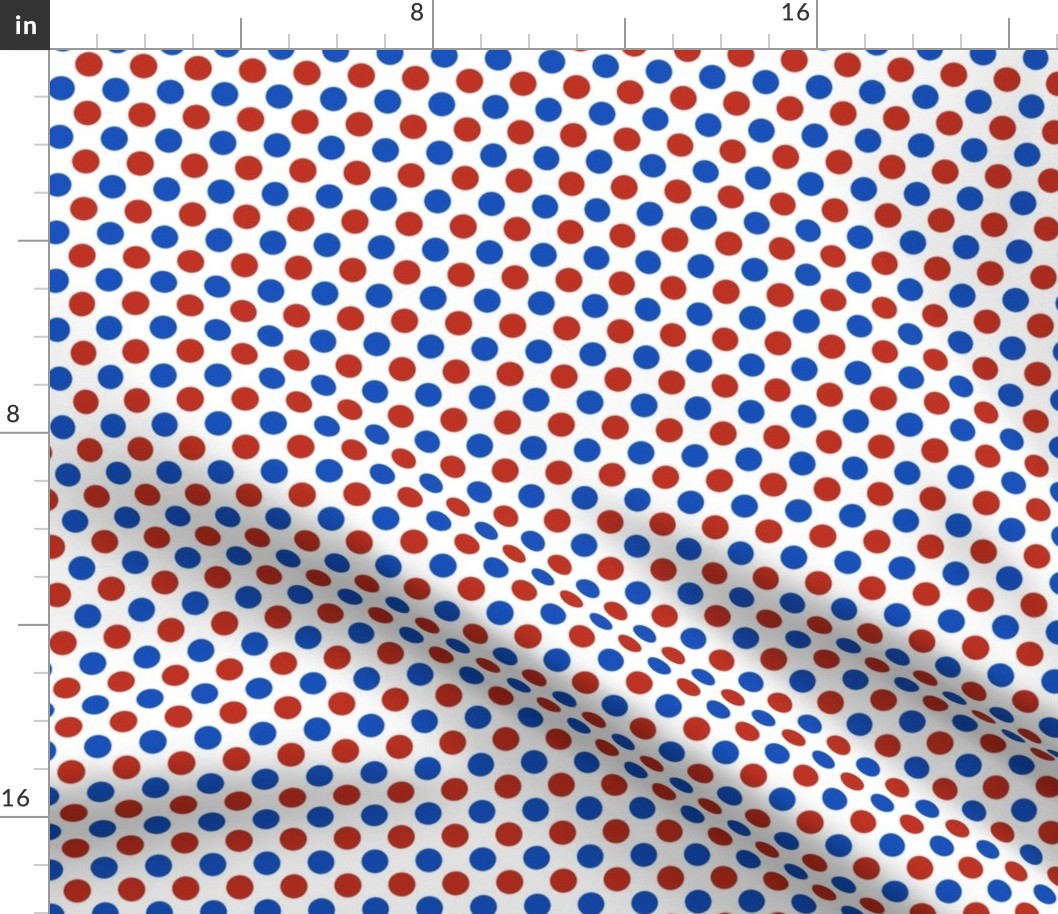 Red, White & Blue Polka Dot Pattern