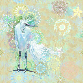 White Heron - multicolor