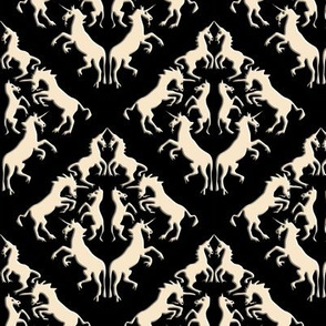 Unicorn Damask, Cream