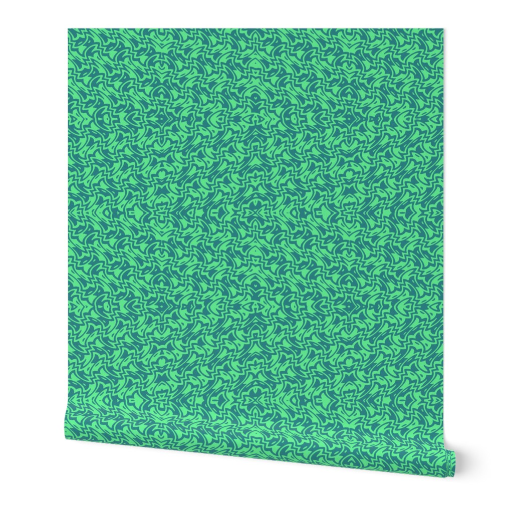 art deco zigzag in summercolors cool teal