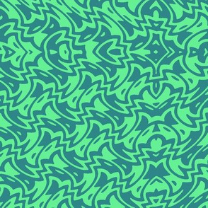 art deco zigzag in summercolors cool teal