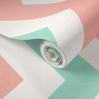 Railroaded Mint and Coral Chevron 