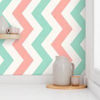 Railroaded Mint and Coral Chevron 