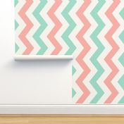 Railroaded Mint and Coral Chevron 