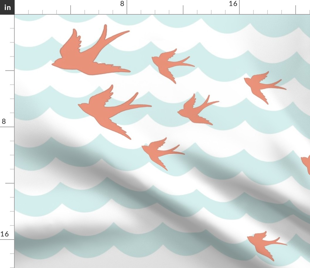 Large Scale Birds and Waves