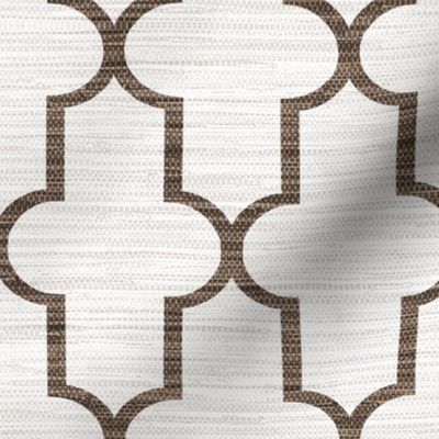 Faux Grasscloth Ogee in Chocolate