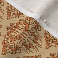 Wooden Arabian horse damask