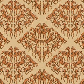 Wooden Arabian horse damask