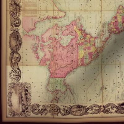 world map 7, antique, small (FQ)