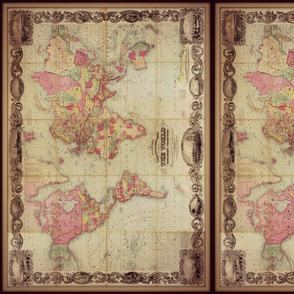 world map 7, antique, small (FQ)