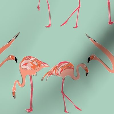 mint flamingos