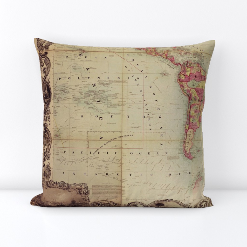 world map 7, antique, XL (large yard)