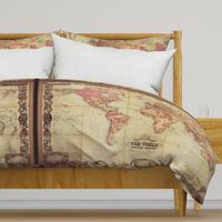 world map 7, antique, XL (large yard)