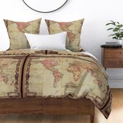 world map 7, antique, XL (large yard)