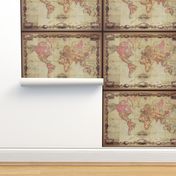 world map 7, antique, XL (large yard)