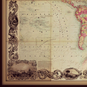 world map 7, antique, XL (large yard)