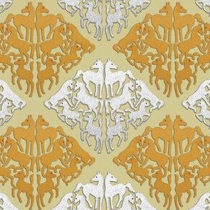 Brown & Gray Arabian damask