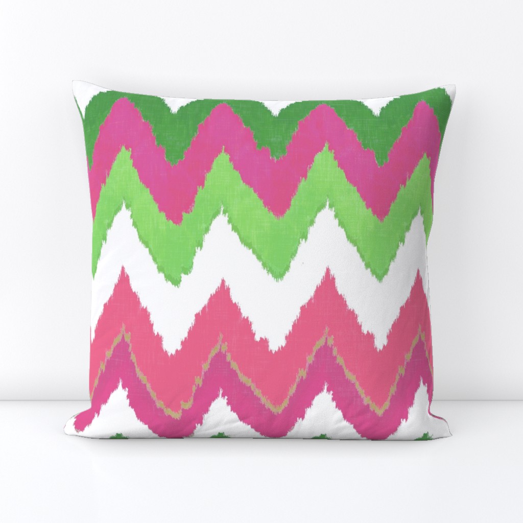 Waterolor Ikat Chevron in Pink Fusion