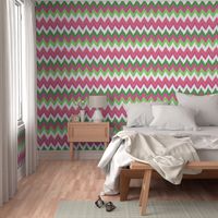 Waterolor Ikat Chevron in Pink Fusion