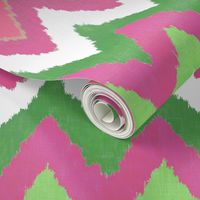 Waterolor Ikat Chevron in Pink Fusion