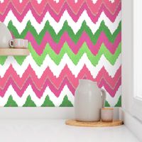 Waterolor Ikat Chevron in Pink Fusion