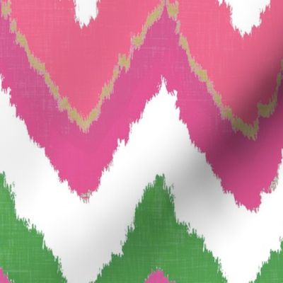 Waterolor Ikat Chevron in Pink Fusion