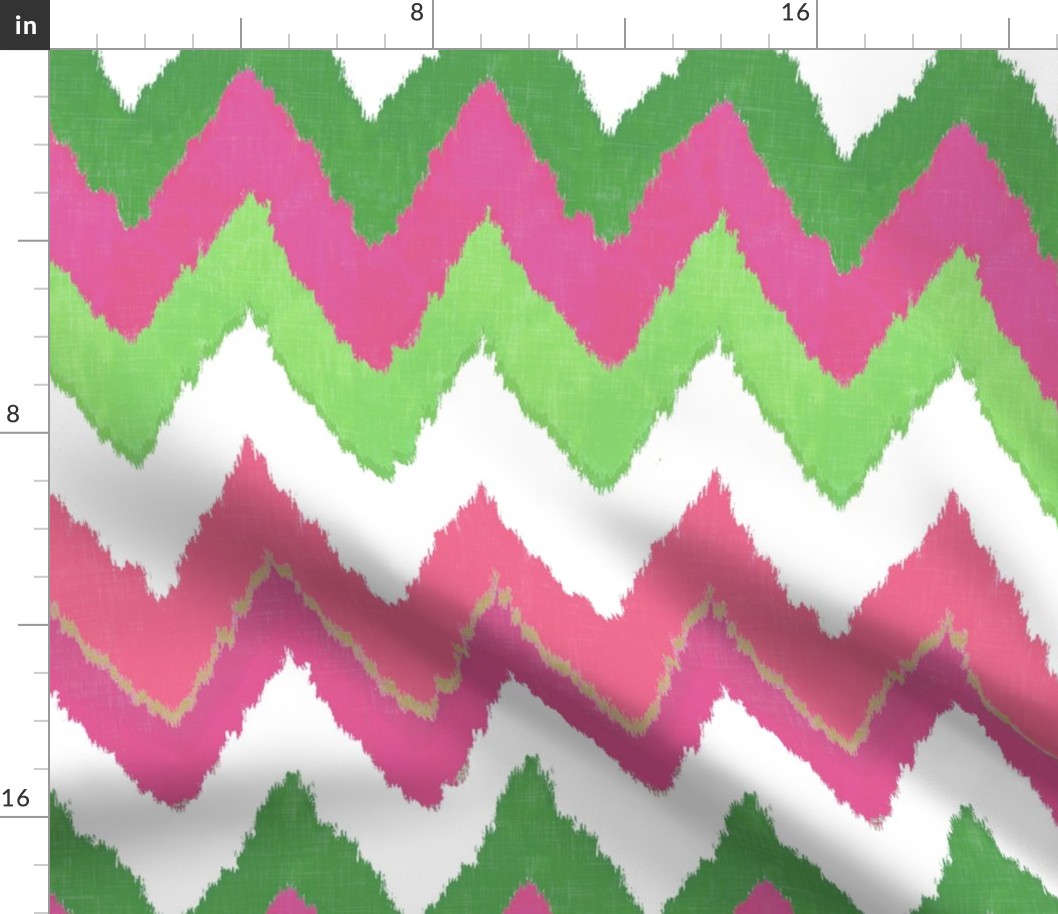 Waterolor Ikat Chevron in Pink Fusion