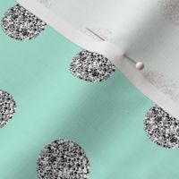 Silver Glitter Dot in Mint