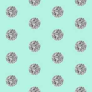 Silver Glitter Dot in Mint