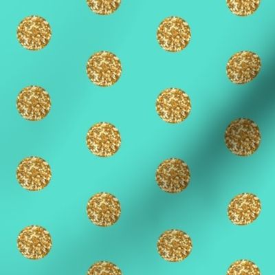 Gold Glitter on Teal