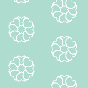 Hearts Pattern Mint Green