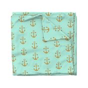 Anchors Aweigh in Gold Glitter and Mint