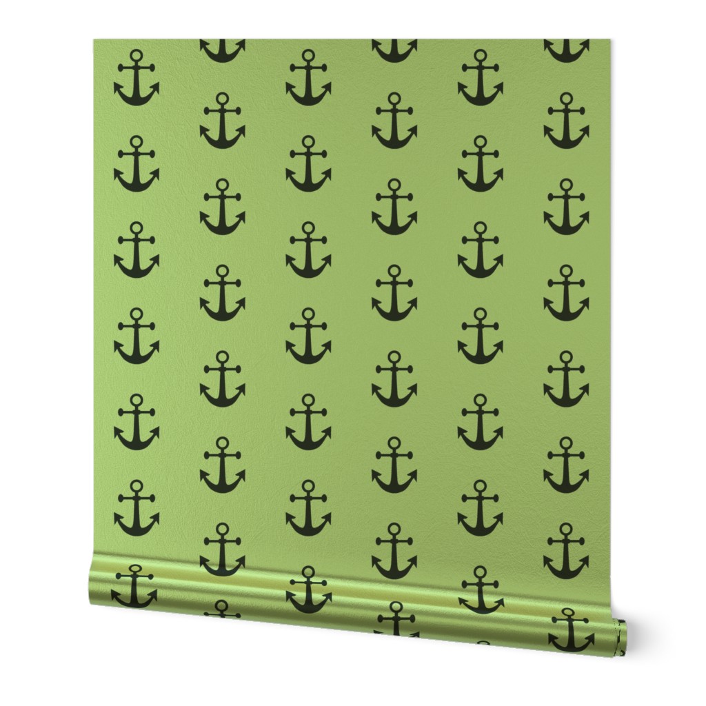 Anchors Aweigh in Nautical Navy and Mint