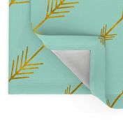 Gold Arrows on Bright Mint