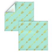 Gold Arrows on Bright Mint