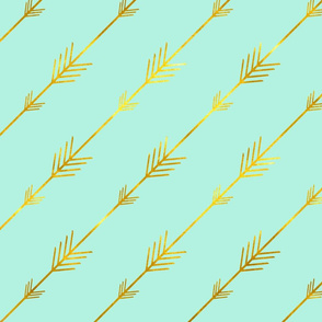 Gold Arrows on Bright Mint