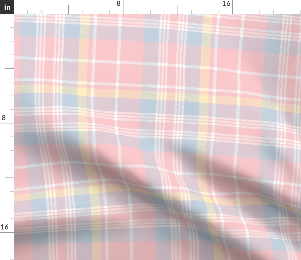 Donmaree Tartan ~ Dauphine, Versailles Fog, Trianon Cream and White 