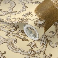 Marie Antoinette Medallion Swag ~ Gilt on Trianon Cream 