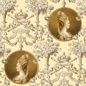 Marie Antoinette Medallion Swag ~ Gilt on Trianon Cream 