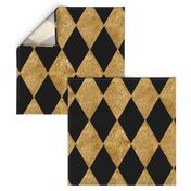 Harlequin Diamonds ~ Black and Antique Gold Mosaic  