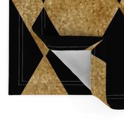 Harlequin Diamonds ~ Black and Antique Gold Mosaic  