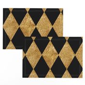 Harlequin Diamonds ~ Black and Antique Gold Mosaic  