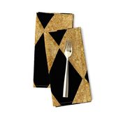 Harlequin Diamonds ~ Black and Antique Gold Mosaic  