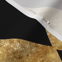 Harlequin Diamonds ~ Black and Antique Gold Mosaic  